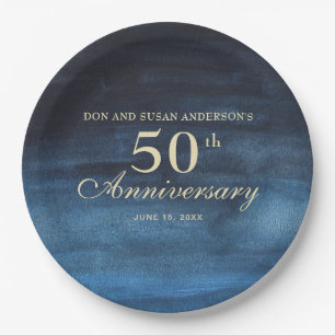 Assiettes En Carton Noces de saphir 50e anniversaire de mariage