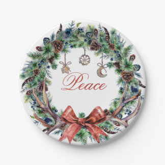 Assiettes En Carton Noël 2021 Plaque de courroie de paix