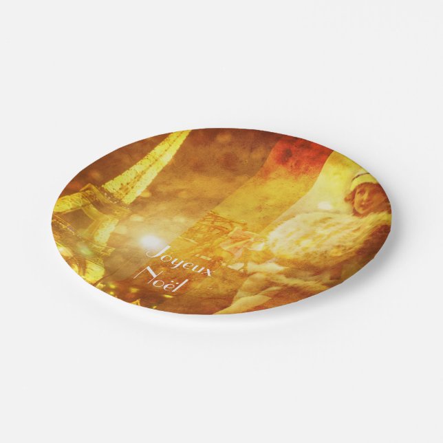 Assiettes En Carton Noel a Paris collage (Angle)