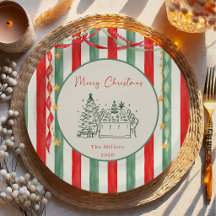 Noël à ruban rayé vintage