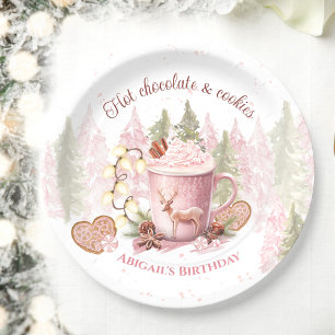 Assiettes En Carton Noël Anniversaire Rose Chocolat Chocolat Plaques