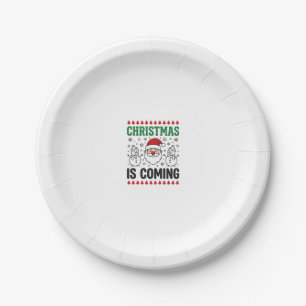 Assiettes En Carton Noël arrive, modèle de bonhomme de neige du Père N
