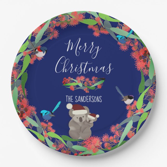 Assiettes En Carton Noël australien (Devant)