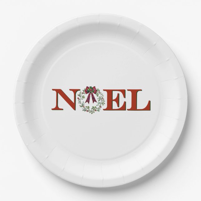 Assiettes En Carton Noel avec couronne (Devant)