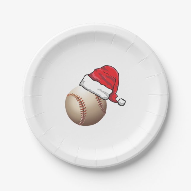 Assiettes En Carton Noël Baseball Santa Hat (Devant)