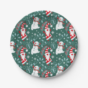 Assiettes En Carton Noël Bonhomme de neige de Noël