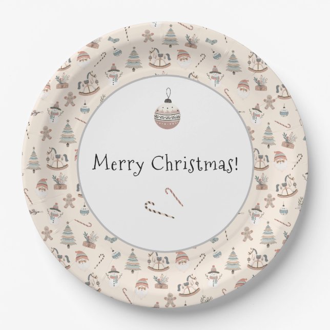 Assiettes En Carton Noël Cozy Boho (Devant)