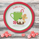ASSIETTES EN CARTON NOËL CUITS ET CACAO<br><div class="desc">Cookies de Noël turquoises et rouges et collection de cacao</div>