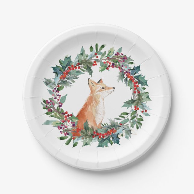 Assiettes En Carton Noël de la renard boisée (Devant)