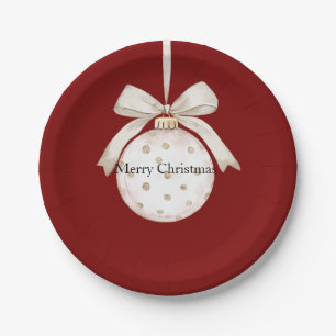 Assiettes En Carton Noel de l'ornement de la corneille de crèmes rouge