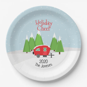 Assiettes En Carton Noël du Camper Retro
