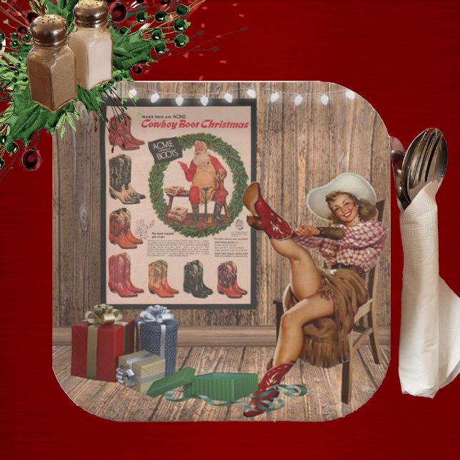 Assiettes En Carton Noël du garçon Cowboy (Créateur téléchargé)