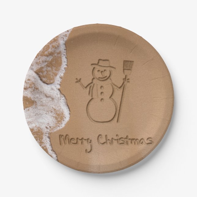 Assiettes En Carton Noël en été (Devant)