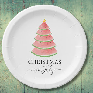 Assiettes En Carton Noël en Juillet Pastèque