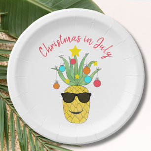 Assiettes En Carton Noël en juillet Pineappy Vacances tropicales