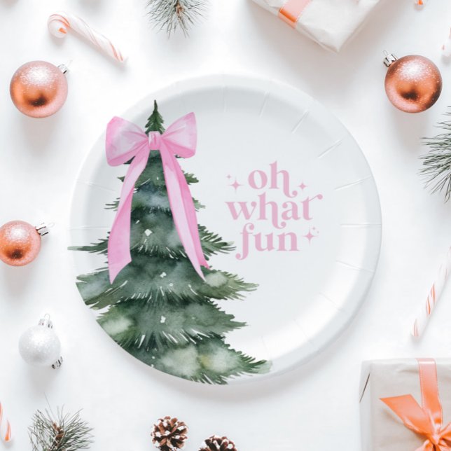 Assiettes En Carton Noël Fête Oh Quel Pink Fun (Créateur téléchargé)