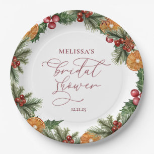 Assiettes En Carton Noël Fleurs d'hiver Mariage Shower