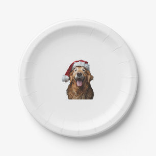 Assiettes En Carton Noël Golden Retriever