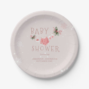 Assiettes En Carton Noël Hiver Il fait froid Baby shower dehors