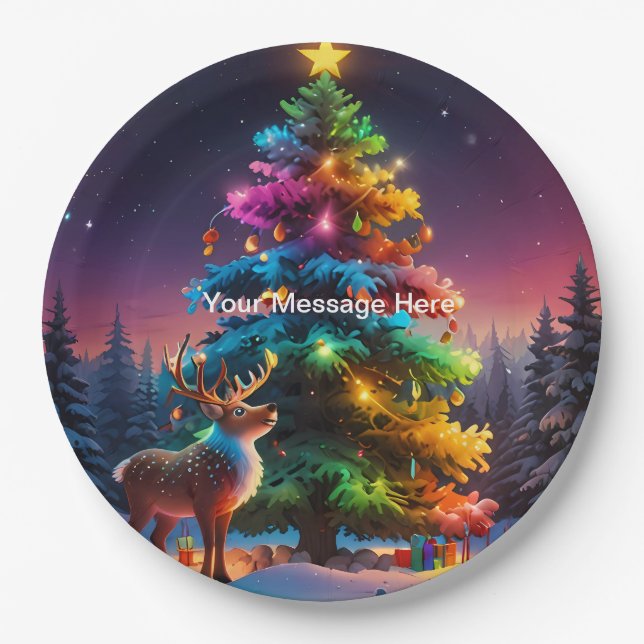 Assiettes En Carton Noël hiver Wonderland (Devant)