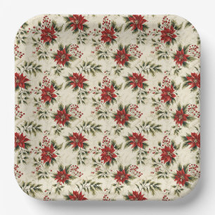 Assiettes En Carton Noël Holly et Ivy