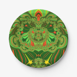 Assiettes En Carton NOËL ~ Joli rouge jaune vert jaune brillant