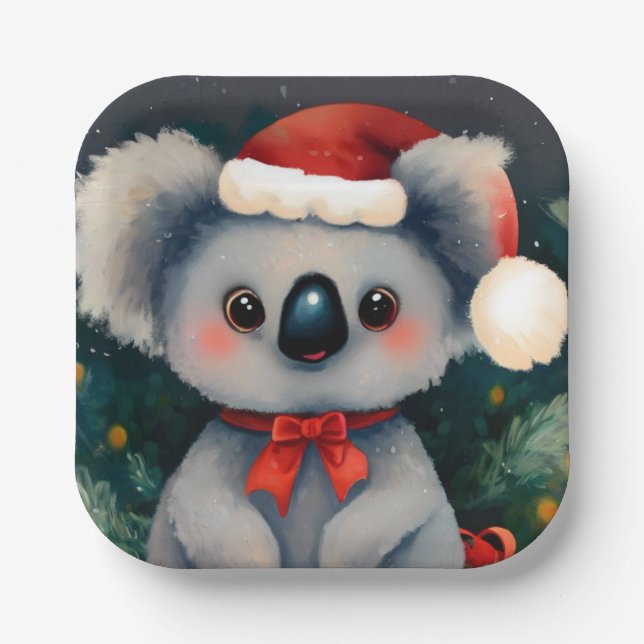 Assiettes En Carton Noël Koala 1 (Recto)