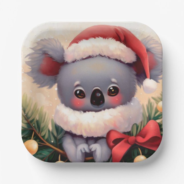 Assiettes En Carton Noël Koala 4 (Recto)
