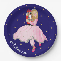 Assiettes En Carton Noël Lumière Haired Ballerina Clara Plaque en papi