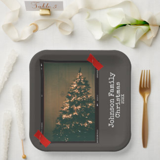 Assiettes En Carton Noël Machine à Écrire Instantané Photo Vintage Upc