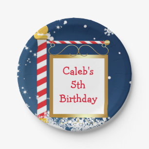 Assiettes En Carton Noël neigeux Pôle Nord Plates de Fête