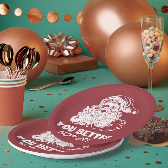 Assiettes En Carton Noël père Noël (Multi)