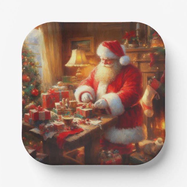 Assiettes En Carton Noël Père Noël 4 (Recto)