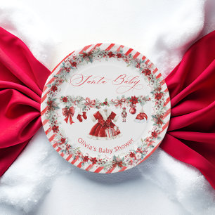 Assiettes En Carton Noël Père Noël Baby shower bébé fille