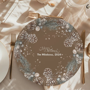 Assiettes En Carton Noël rustique Festif Cosy