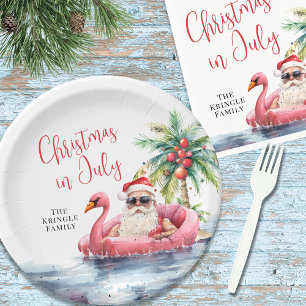 Assiettes En Carton Noël sur la plage en juillet