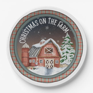 Assiettes En Carton Noël sur les plaques de papier agricole