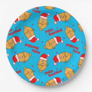 Assiettes En Carton Noël Tamales Motif