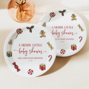 Assiettes En Carton Noël Un joyeux petit Baby shower