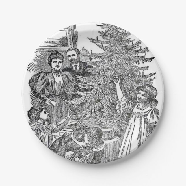 Assiettes En Carton Noël vintage (Devant)