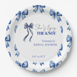 Assiettes En Carton Nœud bleu elle est en train de se marier shower de
