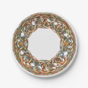 Assiettes En Carton Noeud celtique et symboles du soleil Litha