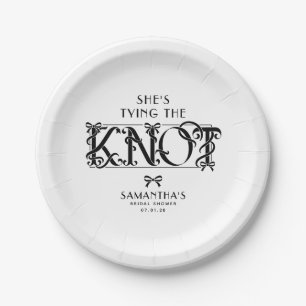 Assiettes En Carton Nœud Noir Elle Attache le Nœud Chic Baby Shower Ma