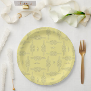 Assiettes En Carton "Noeuds et cordes - Conception nautique"