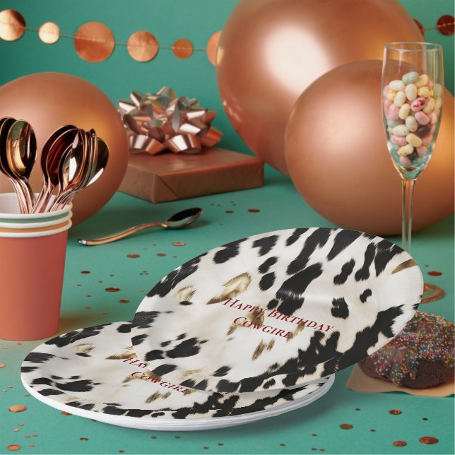 Assiettes En Carton Noir Blanc Or Sud-Ouest de la vache Noire (Multi)