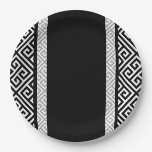 Assiettes En Carton Noir et blanc