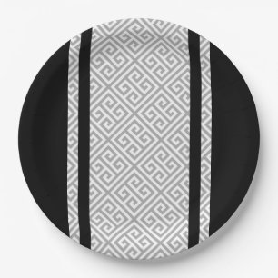 Assiettes En Carton Noir et blanc
