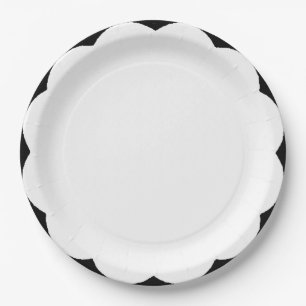 Assiettes En Carton Noir et blanc de paille