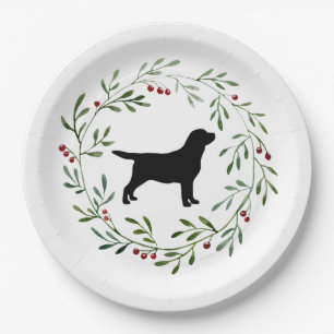 Assiettes En Carton Noir Labrador Elegant Chien Retriever Noël