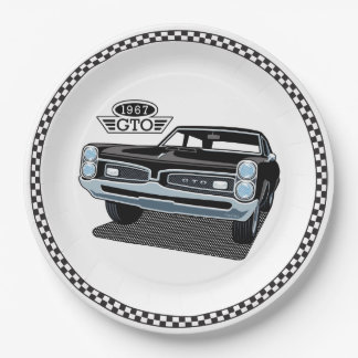 Assiettes En Carton Noir Pontiac GTO 1967